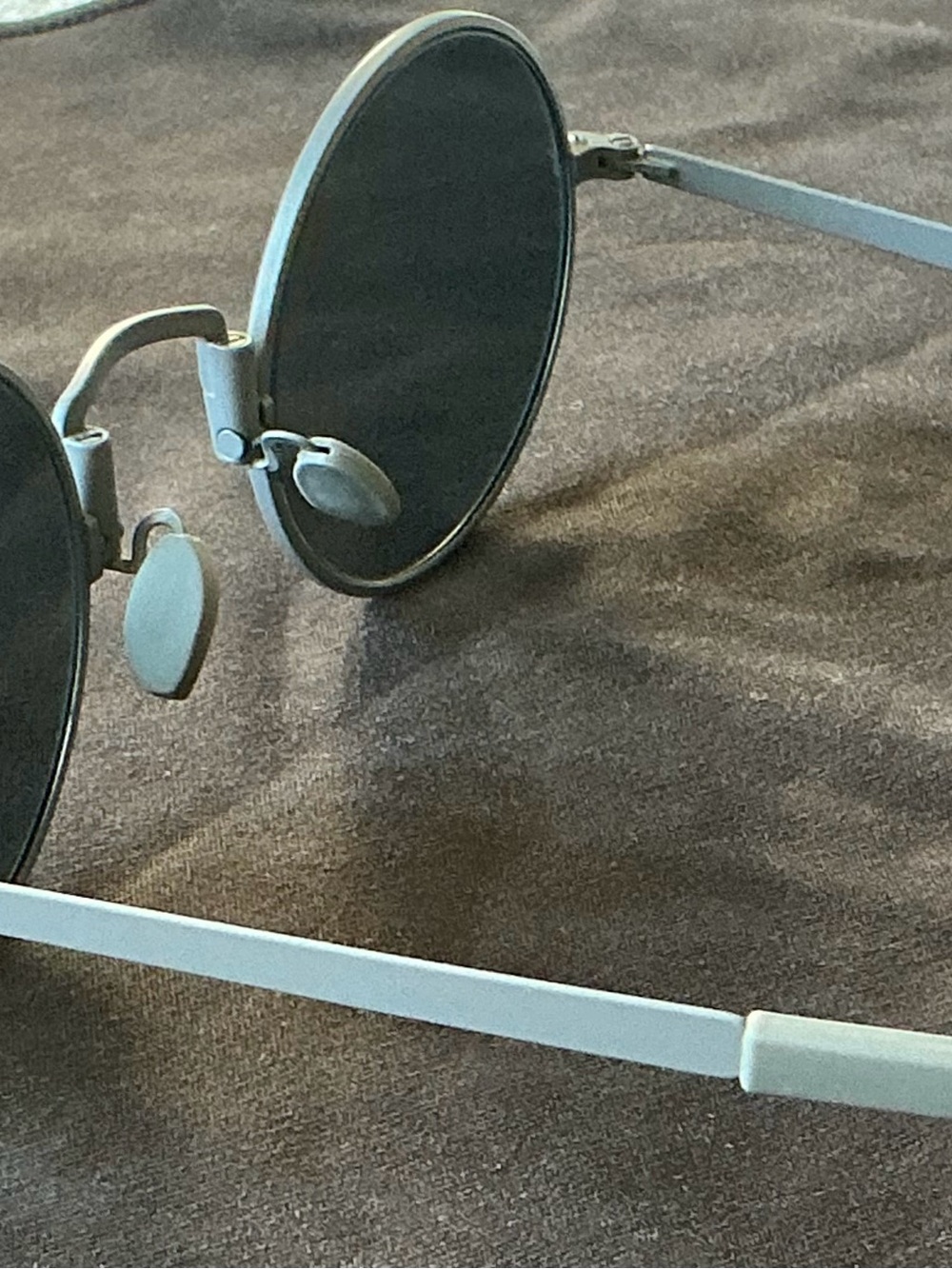 Kiton Round titanium Sunglasses in gray with Dark Lenses